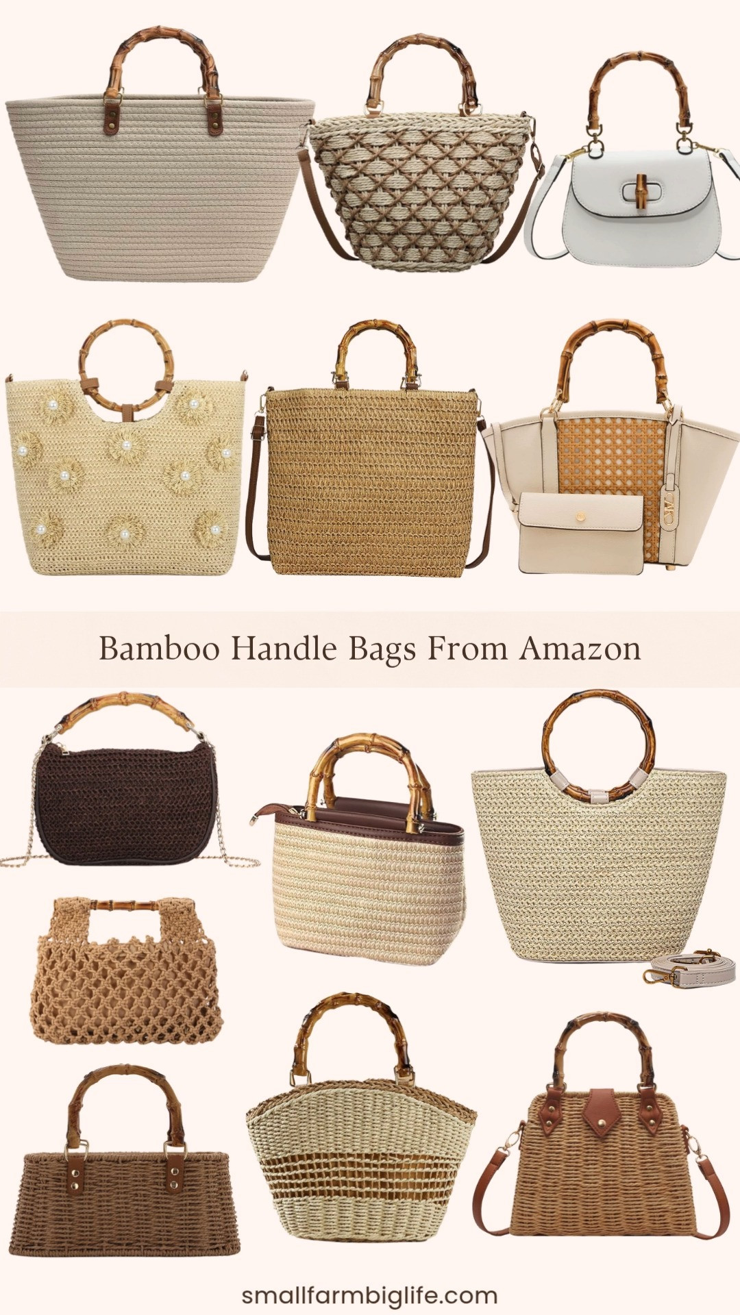 Bamboo handle bags are having such a moment right now and Amazon has the most beautiful styles at prices you will love! From classic straw totes and woven crossbody bags to pearl embellished styles, leather totes with bamboo handles, and the cutest small clutches, these are the charming and effortless summer bags that elevate any outfit instantly. Such a fun and stylish accessory for the season. Linking all my favorites below! 

 #LTKootd #LTKOver40 #LTKTravel