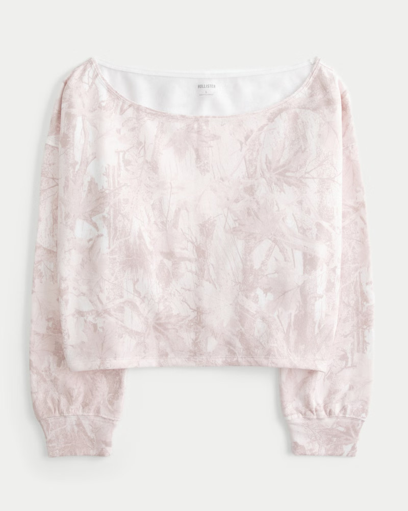 Women's Easy Off-the-Shoulder Camo Sweatshirt from Hollister | Hollister (US)