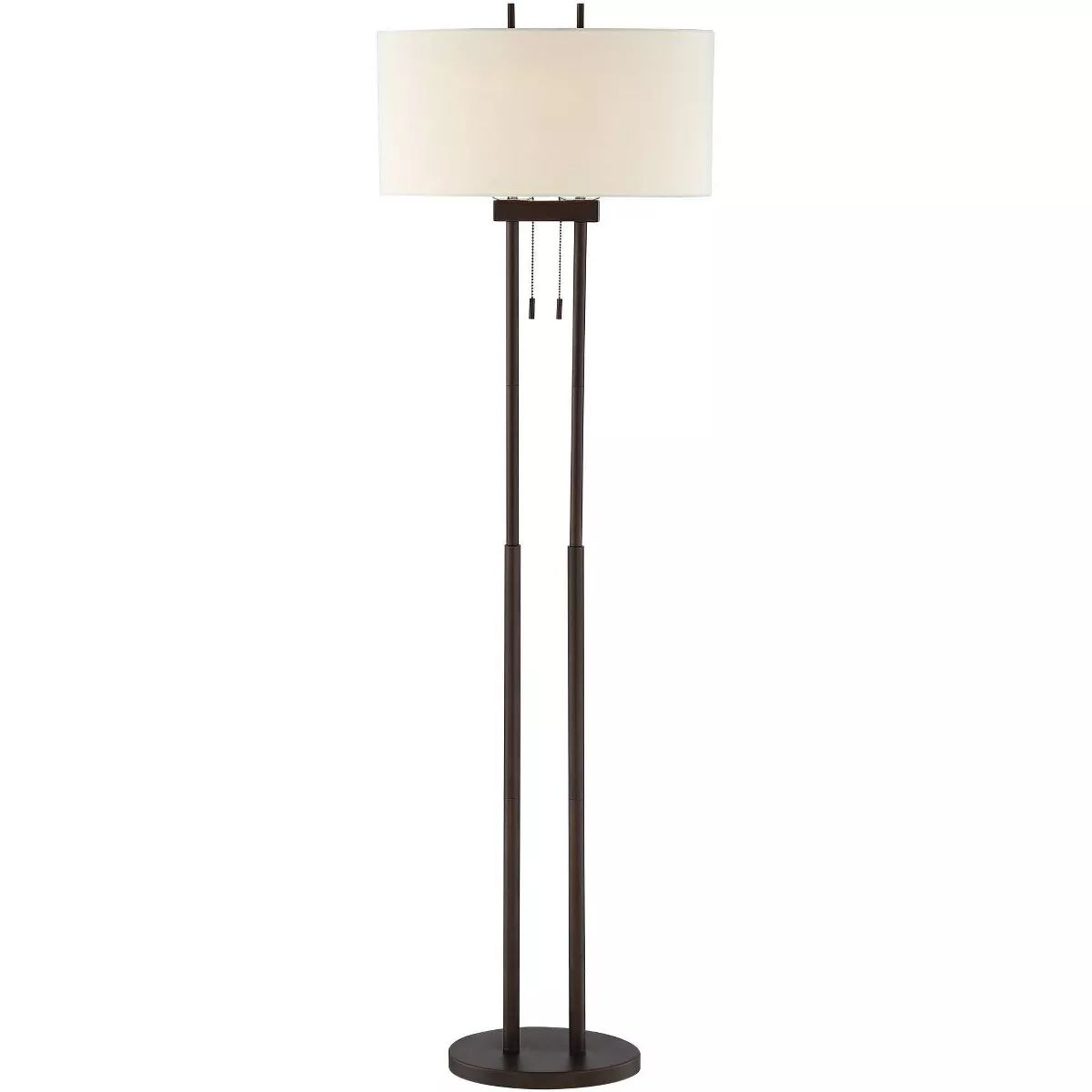 Franklin Iron Works Roscoe Modern Floor Lamp Standing 62" Tall Oil Rubbed Bronze Twin Pole White ... | Target