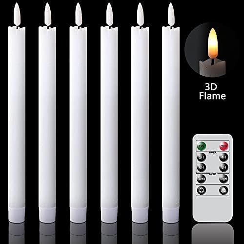 GenSwin Taper Flameless Candles Flickering with 10-Key Remote, Battery Operated Led Warm 3D Wick ... | Amazon (US)