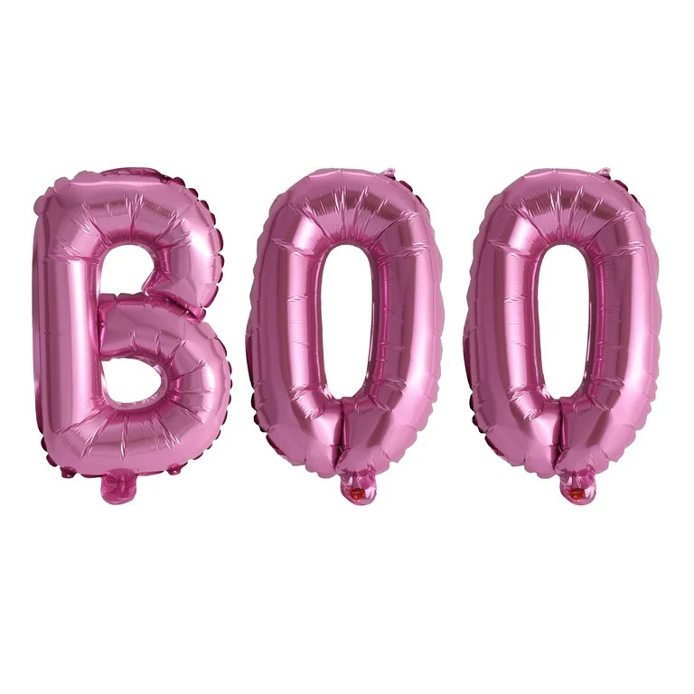 13.2" Foil Balloon Boo, Summer Frights Party Decoration, by Way to Celebrate, Pink | Walmart (US)