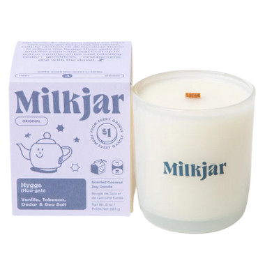 Milk Jar Candle Co. Wooden Wick Candle Hygge | Well.ca