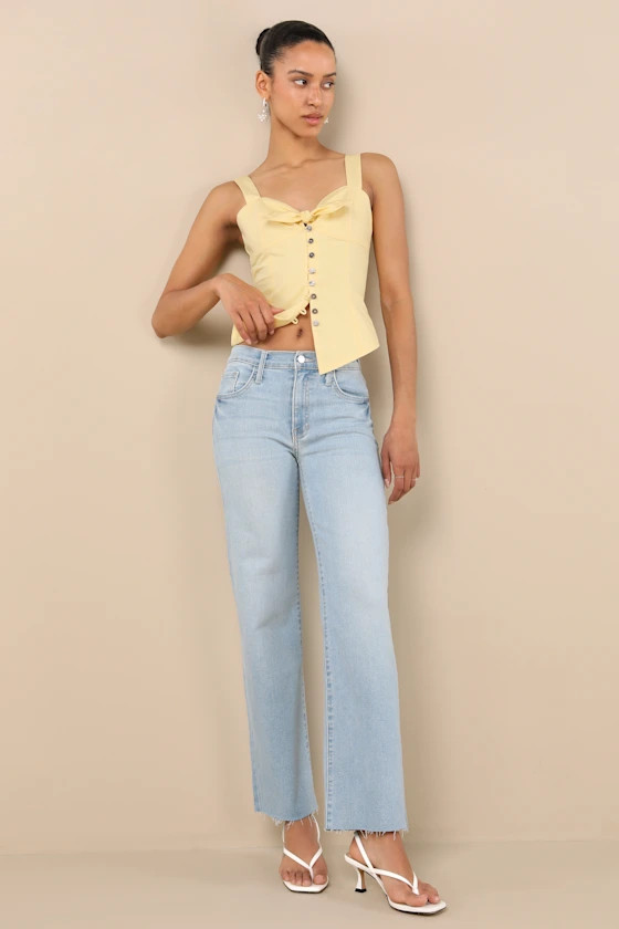 Trending Intention Light Wash Slim Palazzo Jeans | Lulus
