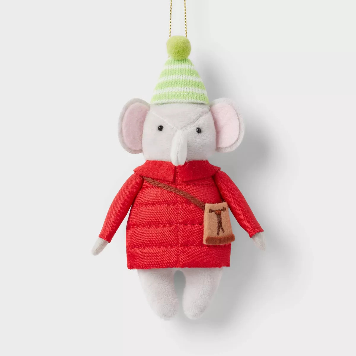 Fabric Elephant with Red Puffer Coat Christmas Tree Ornament - Wondershop™ | Target