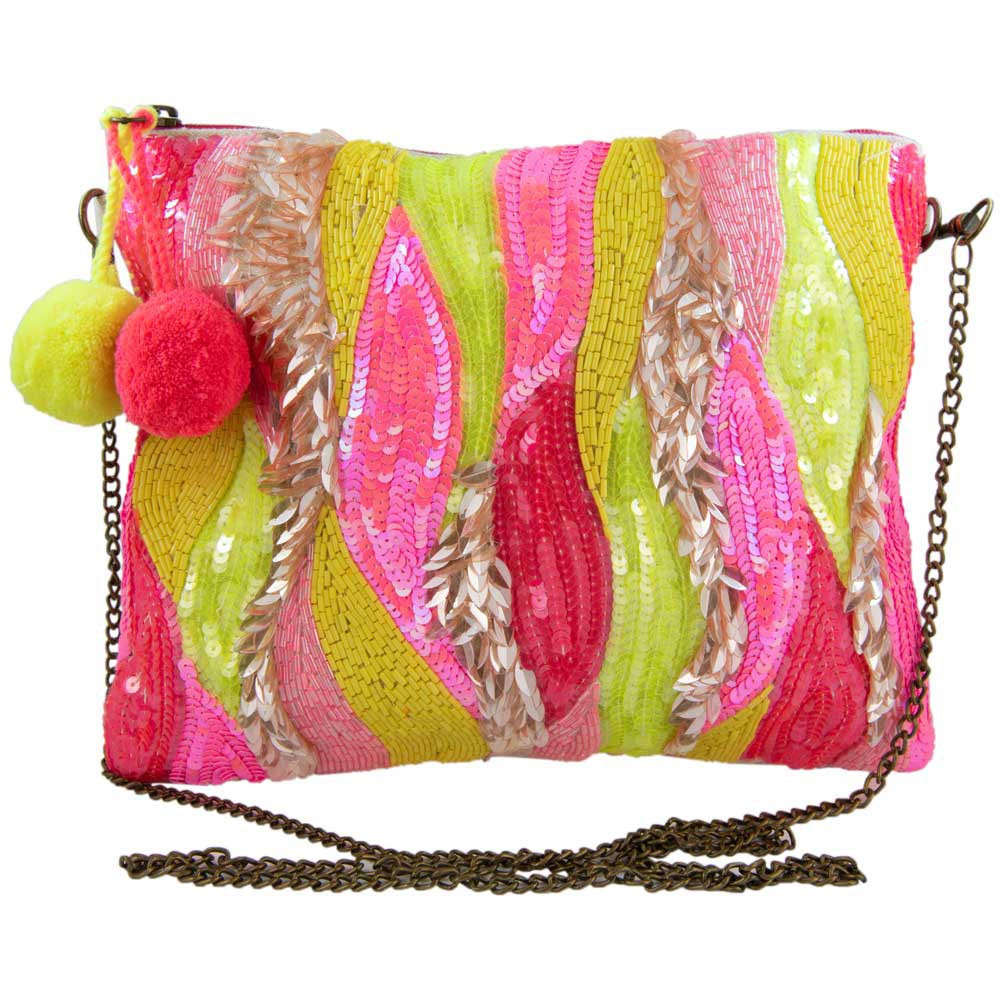 Pink Red Swirls Sequined Clutch Bags Clutches | Katydid.com