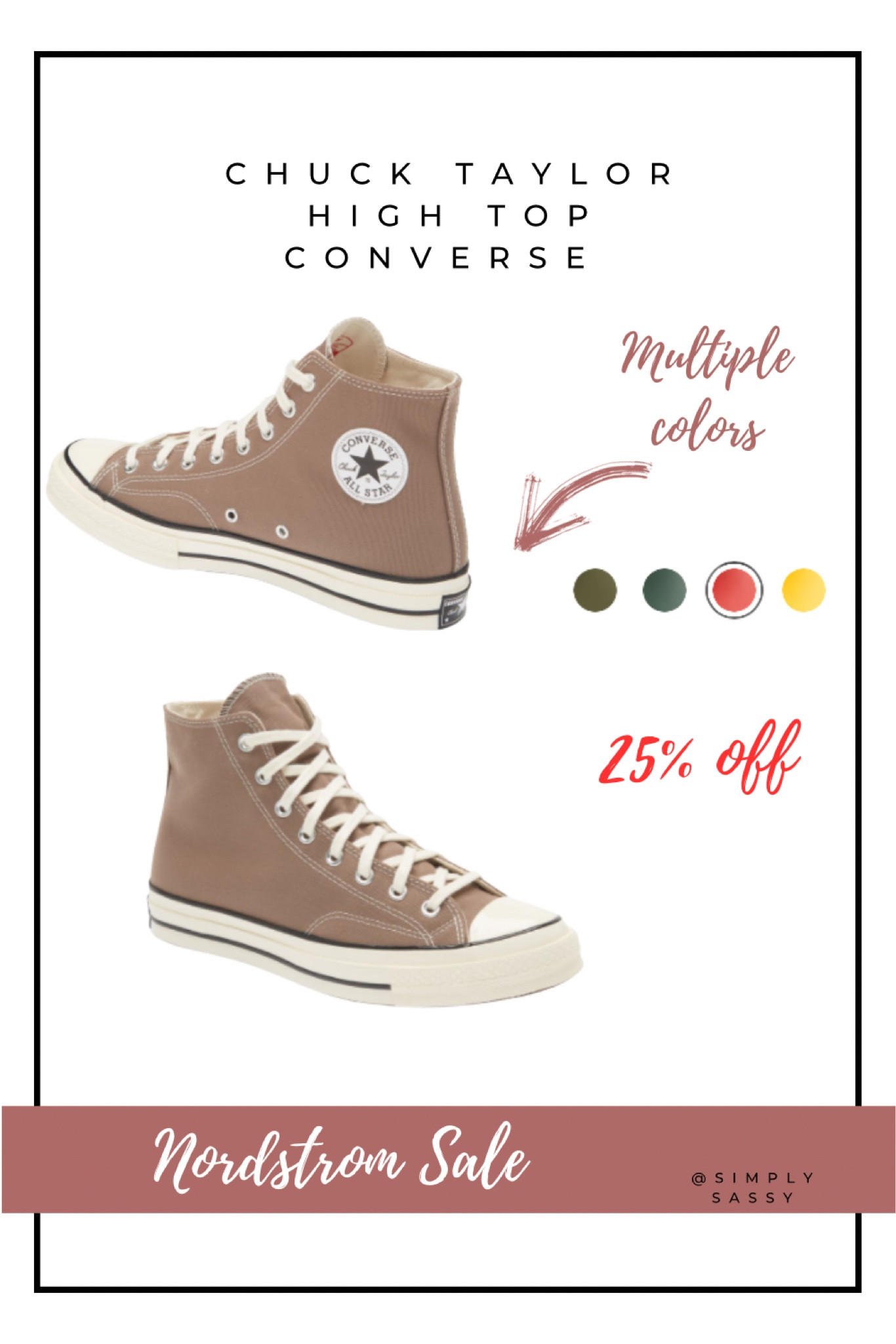 High too chuck taylor converse 25% off  chucktaylor, converse, shoes, vacation outfits #converse #vacationoutfits #shoes 

#LTKfit #LTKunder100 #LTKshoecrush