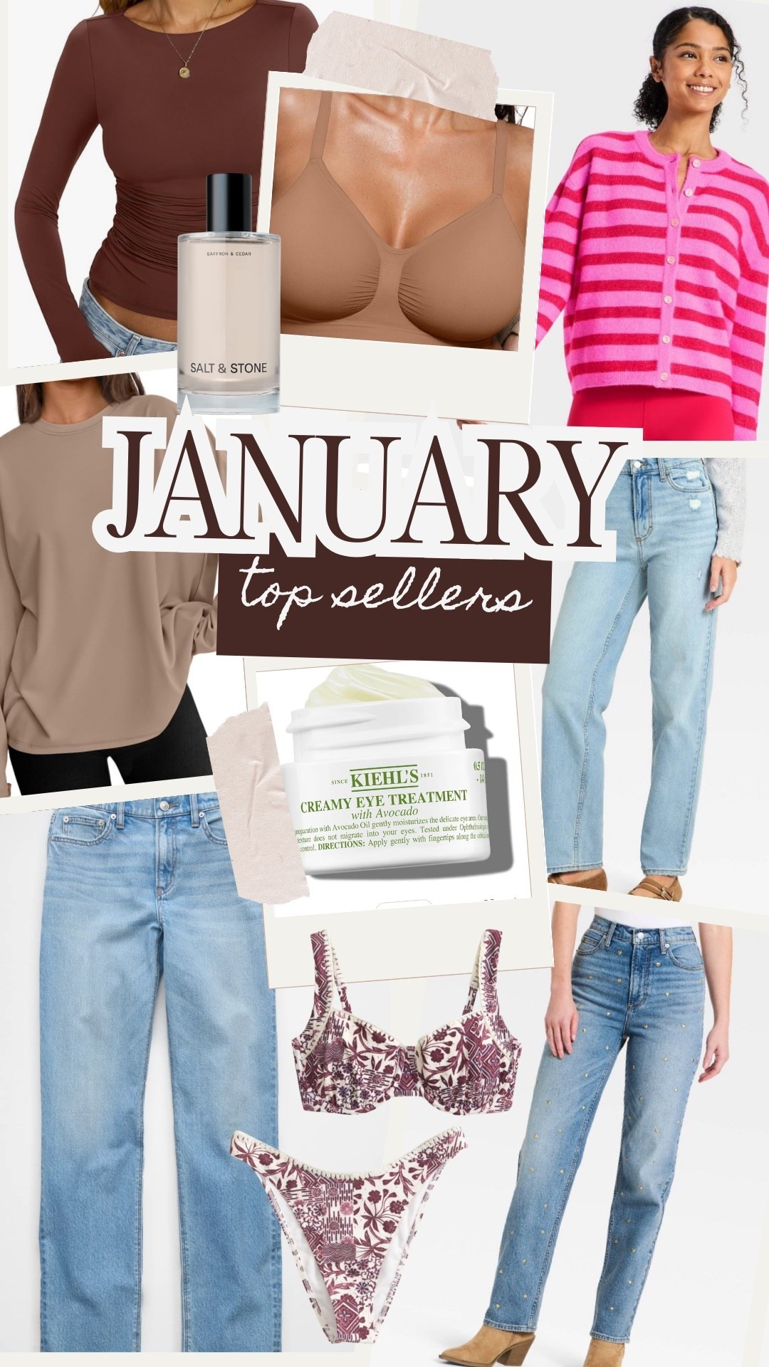 January bestsellers:
 American Eagle high waisted straight leg jeans, Target heart embellished jeans, straight leg jeans and striped vday cardigan sweater, Abercrombie curve love bikini; Amazon eye cream, long sleeve tunic top wireless bra and, long sleeve basic and my latest favorite fragrance. 


#LTKBeauty #LTKPetite #LTKMidsize