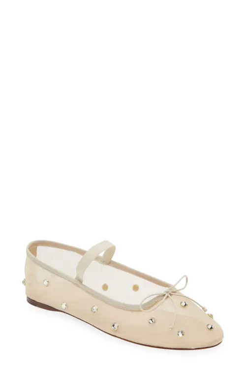 Loeffler Randall Leonie Crystal Embellished Ballet Flat in Carcl at Nordstrom, Size 7 | Nordstrom