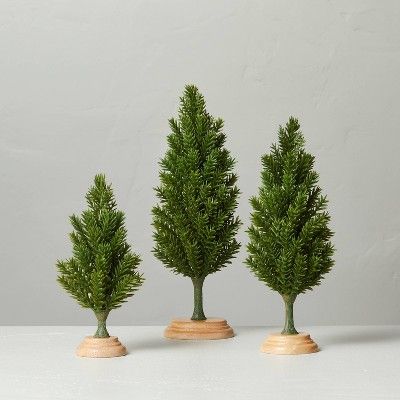 3pc Mini Faux Pine Decorative Tree Set - Hearth & Hand™ with Magnolia | Target