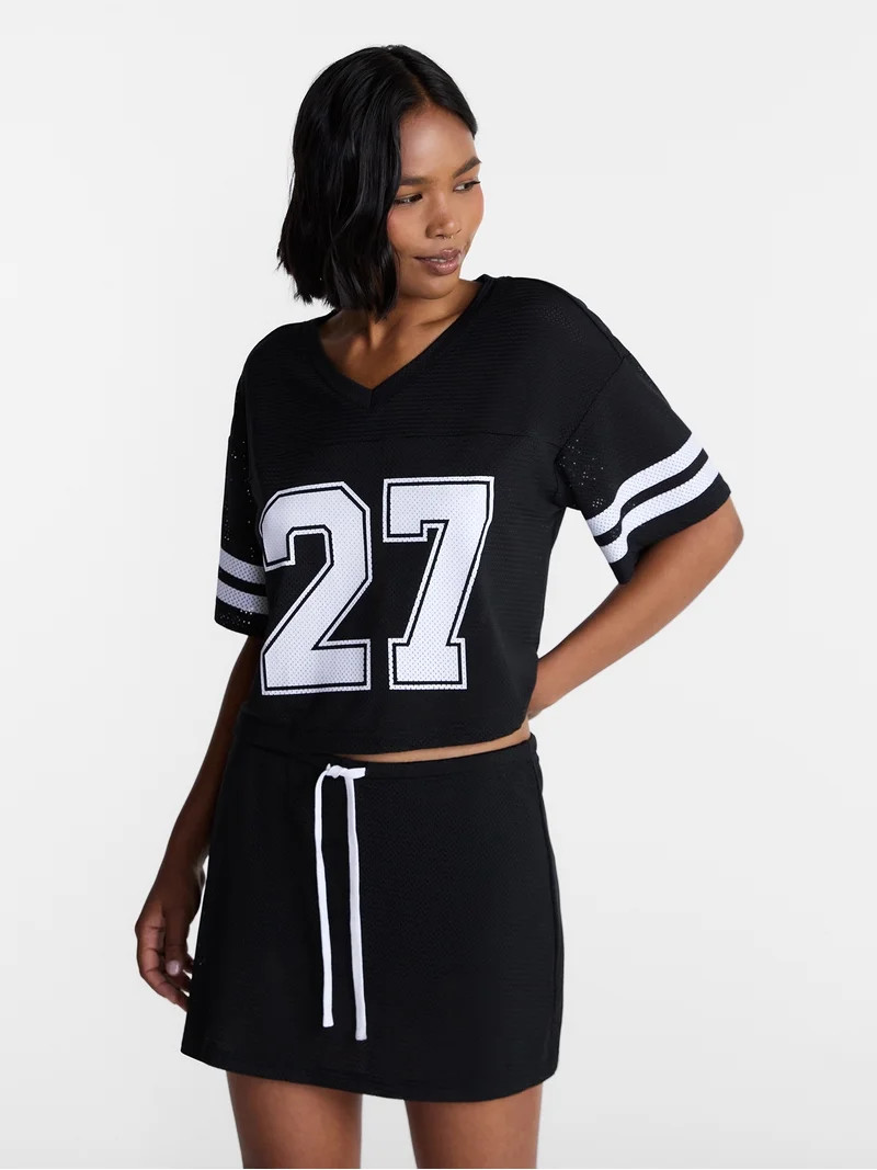 No Boundaries Jersey Top and Skort Set, 2-Piece, Women's XXS-4X | Walmart (US)