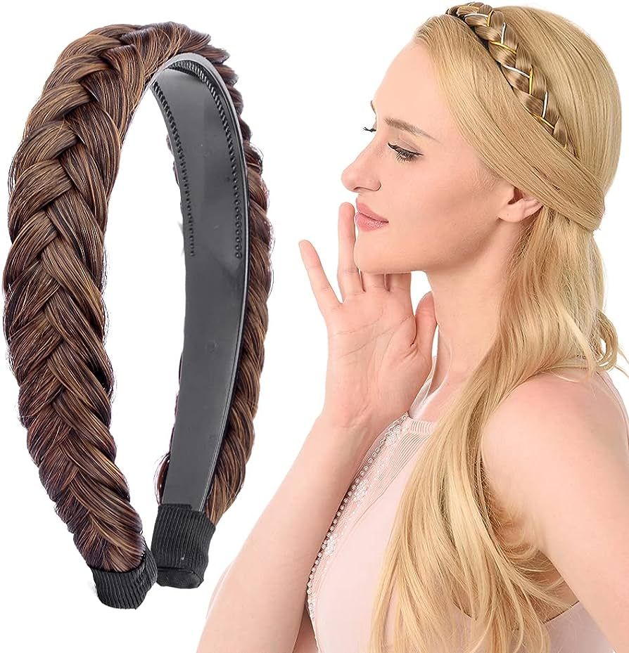DIGUAN Headband Synthetic Hair Plaited Headband Braid Braided With Teeth Hair Band Accessories fo... | Amazon (US)