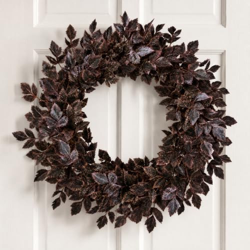Fall Decor for Front Door-Plum Leaves Wreath, Both Halloween and Fall | Amazon (US)