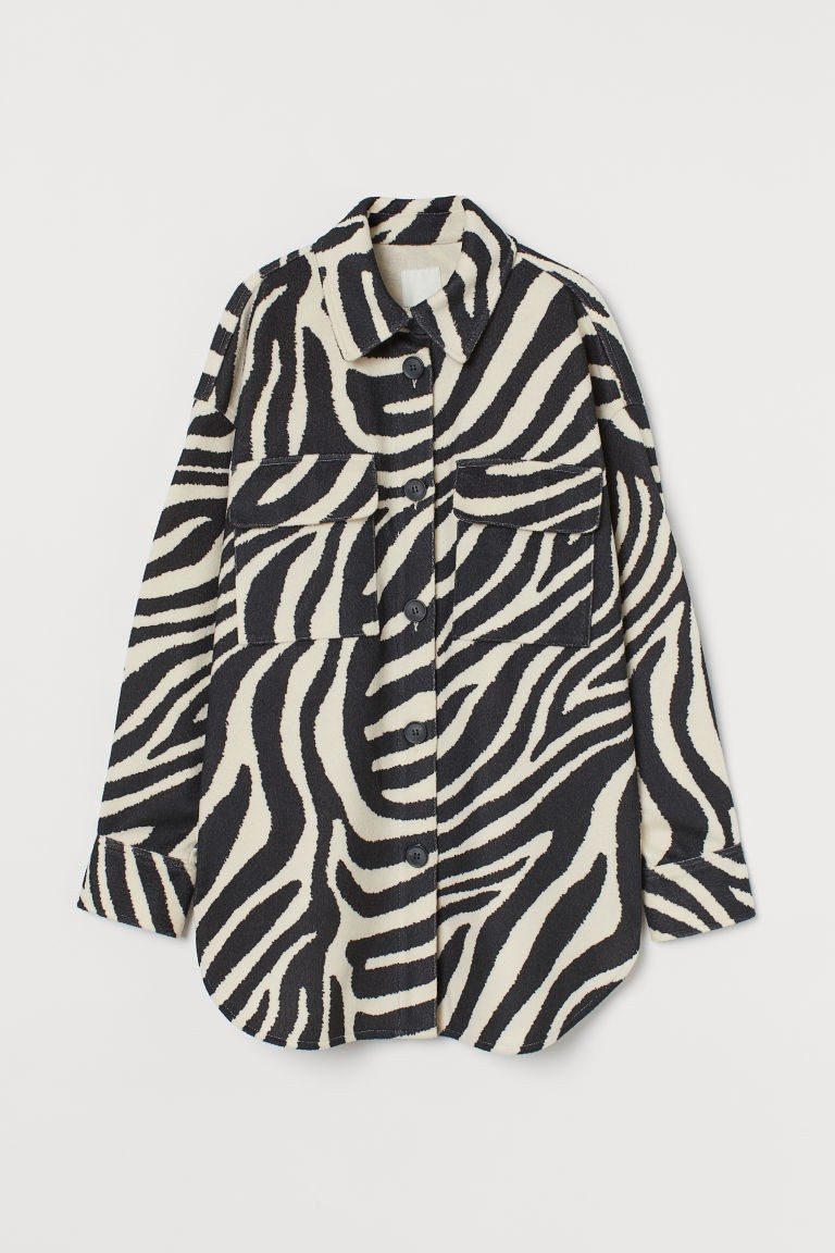 H & M - Felted Shirt Jacket - Black | H&M (US + CA)