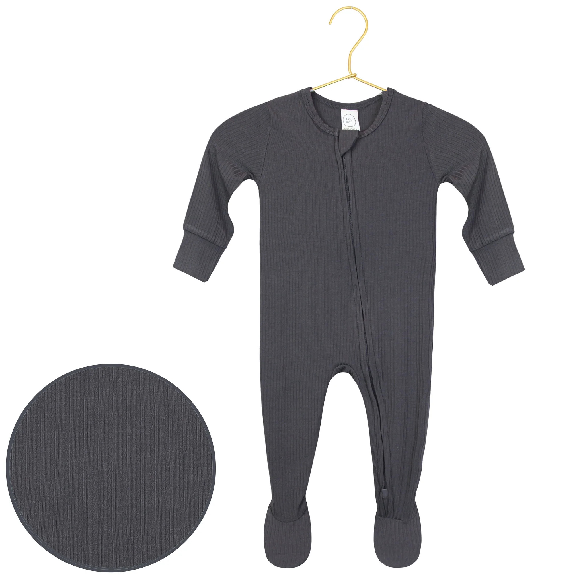 Hudson Ribbed Zipper Footies | Lou Lou & Company