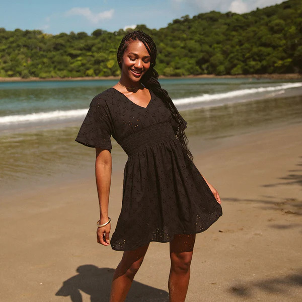 Smocked Dress, Black | Albion Fit