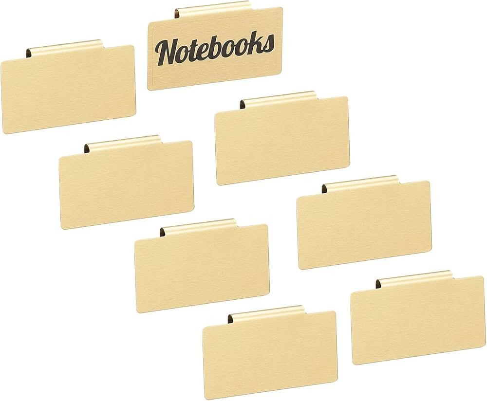 mDesign Steel Clip-On Basket and Bin Tags for Office Storage, Metal Hanging Holders with Adhesive... | Amazon (US)