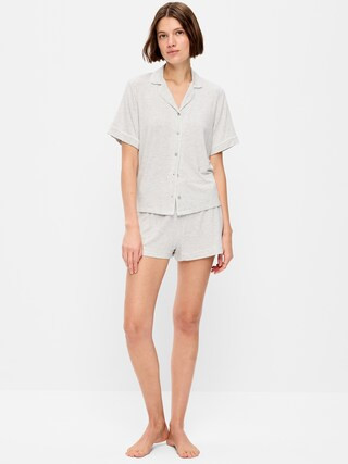 Sunday Sleep Knit Jersey Short Set | Old Navy (US)