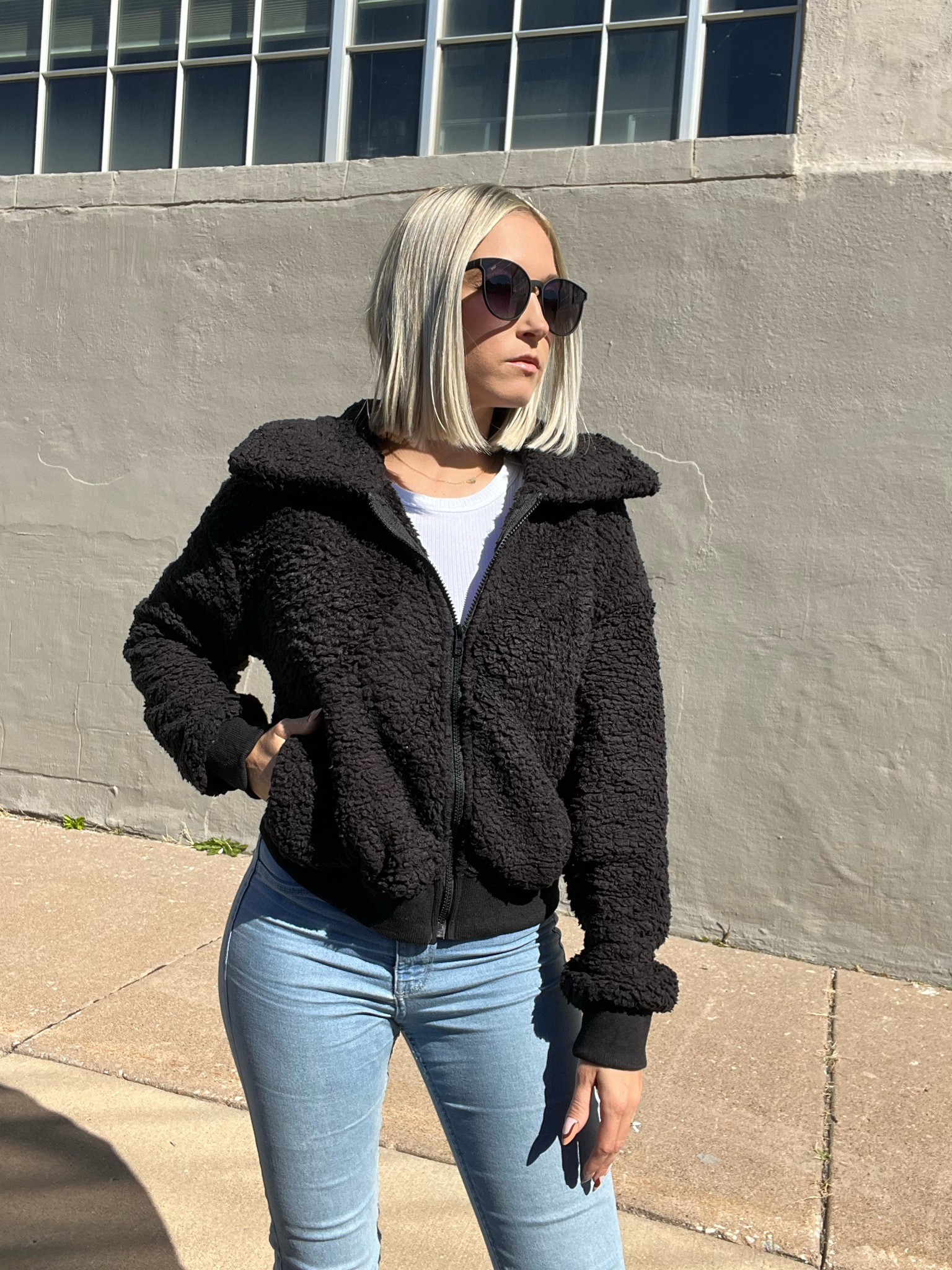 Teddy coat, teddy jacket, Sherpa jacket, black teddy coat, fluffy coat, soft coat, zip up jacket, fall coat, fall fashion



#LTKunder100 #LTKstyletip #LTKunder50