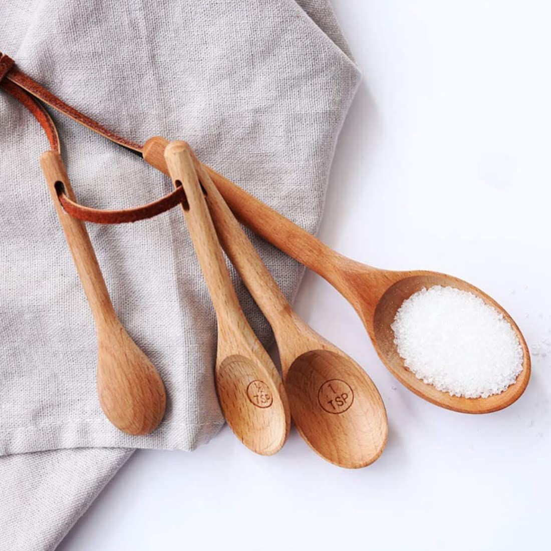 Three D Wooden Measuring Spoons by utensil, Engraved Accurate Spoons for Dry and Liquid Ingredients, | Amazon (US)