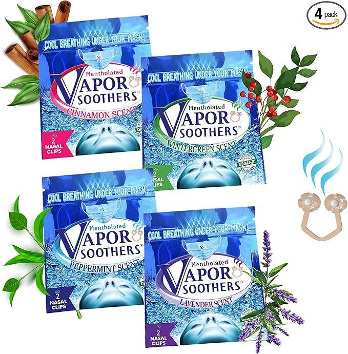Nasal Dilator Clips, Cool & Easy Breathing Under Your Mask, 4-Scent Variety Pack (Peppermint, Win... | Amazon (US)