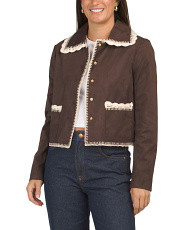Crochet Trim Jacket | Midweight Jackets | Marshalls | Marshalls