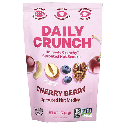 Daily Crunch, Sprouted Nut Medley, Cherry Berry, 5 oz (141 g) | iHerb