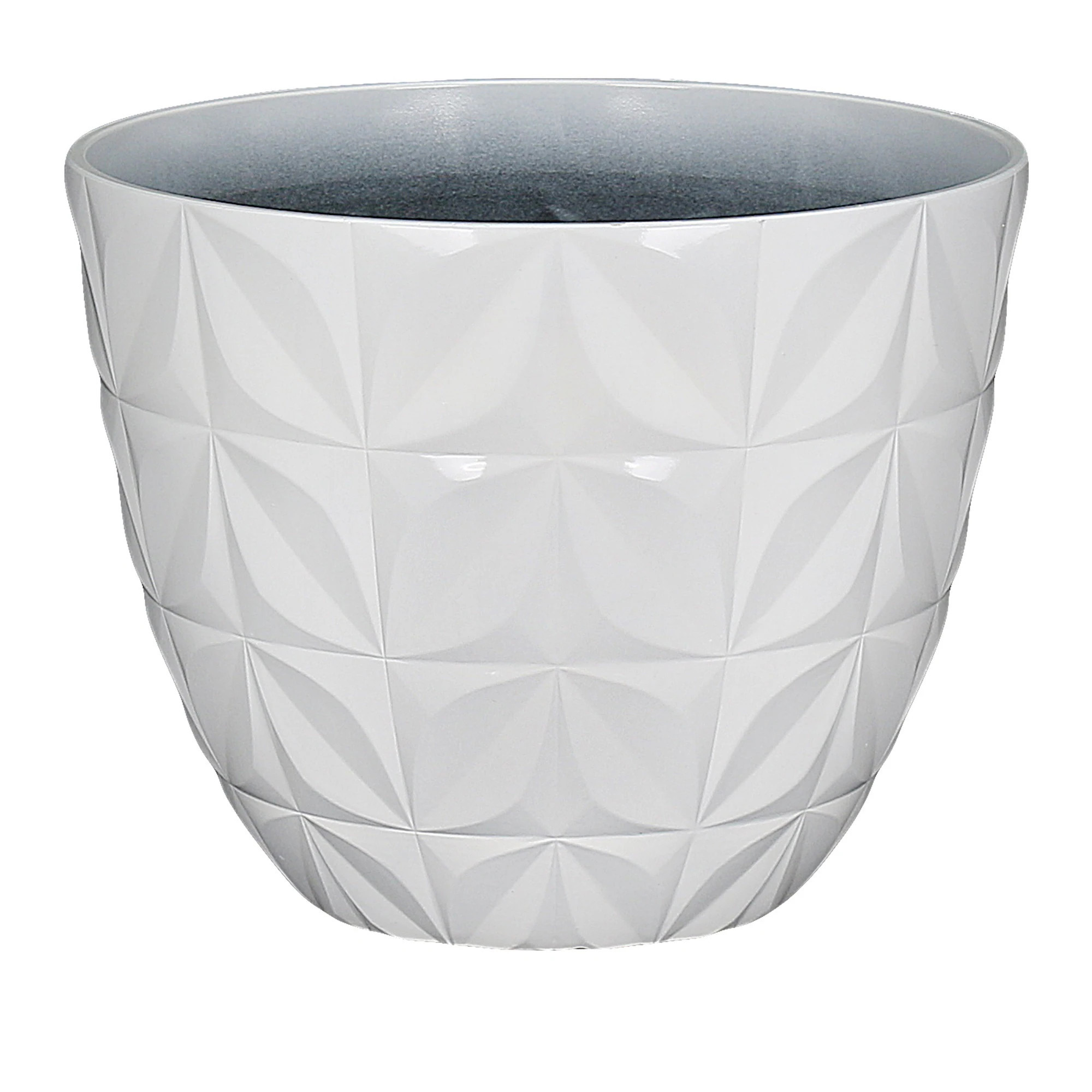 allen + roth 11.46-in W x 11.46-in L White Recycled plastic Indoor/Outdoor Planter Large | PLG6412PWG | Lowe's