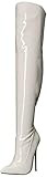 The Highest Heel Women's Sky 31 Thigh High Stretch 5-Inch Heel Boot Over The Knee, White Patent, 8 M | Amazon (US)