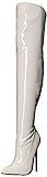 The Highest Heel Women's Sky 31 Thigh High Stretch 5-Inch Heel Boot Over The Knee, White Patent, 8 M | Amazon (US)