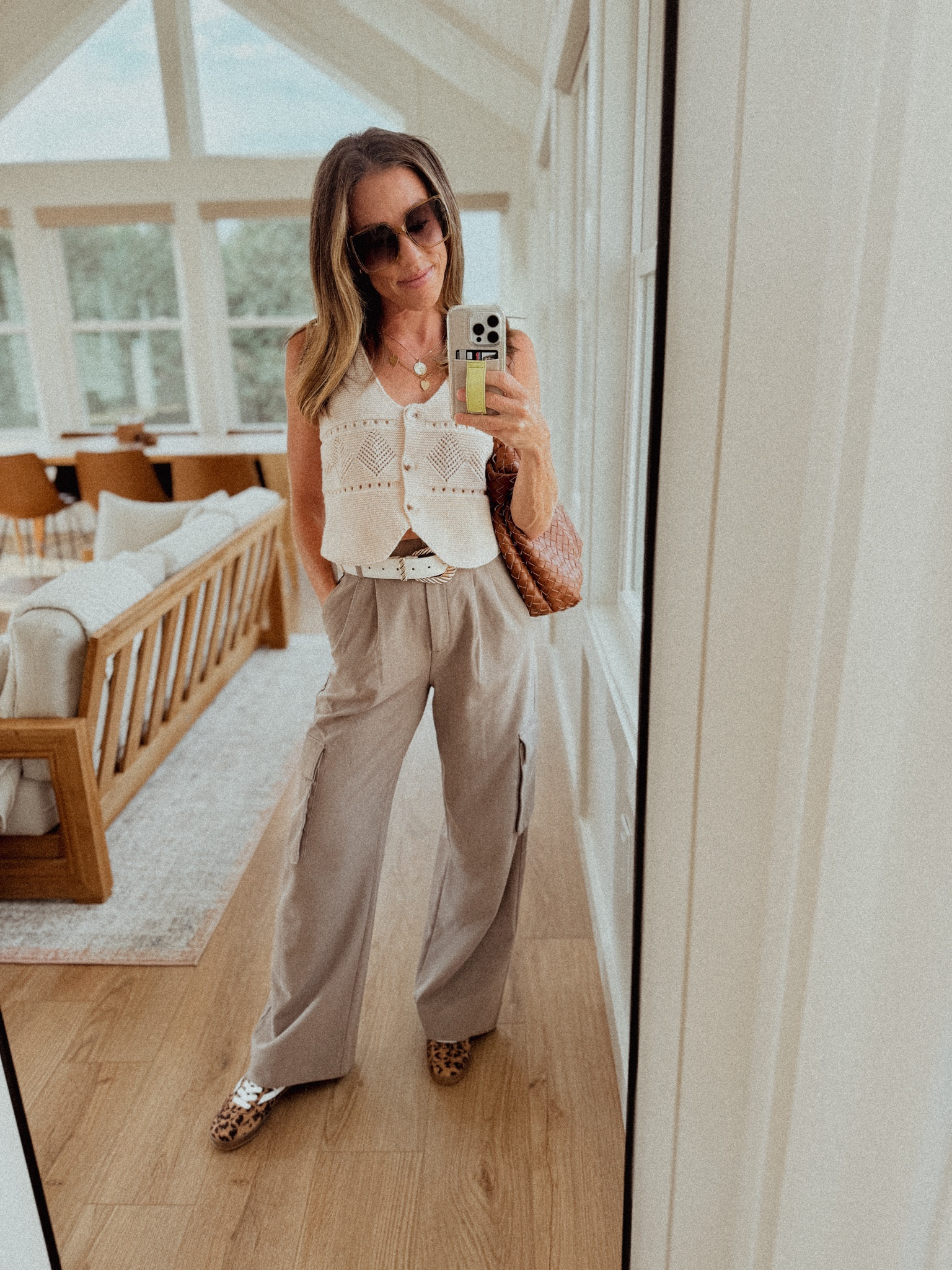 Sloan trouser: 25 regular (fits TTS)
Vest: xs
Leopard sneakers: fit TTS

#LTKStyleTip #LTKFindsUnder50