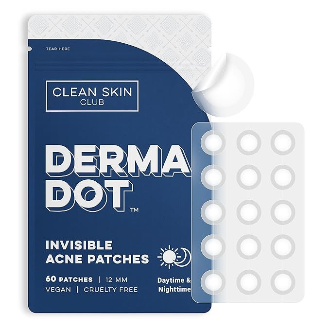 CLEAN SKIN CLUB 60 Invisible Vegan Pimple Patches, Derma Dot Hydrocolloid for Covering Zits, Acne... | Amazon (US)
