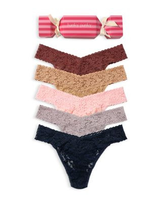 Signature Lace Original Rise Thong, Pack of 5 | Bloomingdale's (US)