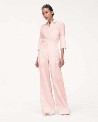 Linen Pleated Trouser | Quartz | AnotherTomorrow