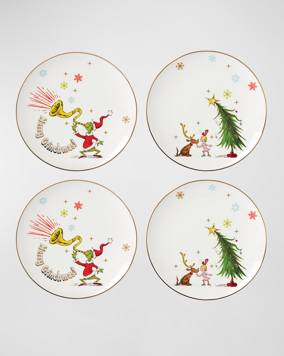 Merry Grinchmas Assorted Accent Plates, Set of 4 | Horchow