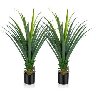 3.7 ft. / 44.1 in Artificial Spiked Agave Plant Faux Agave Plant for Indoor Outdoor Decor(Set of ... | The Home Depot