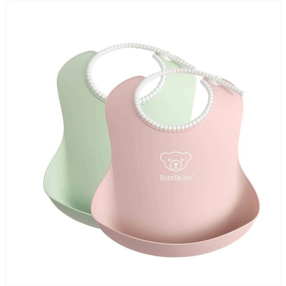 BABYBJÖRN Baby Bib - 2pk - Green/Powder Pink | Target