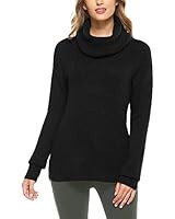 Woolen Bloom Womens Cowl Neck Sweater Lightweight Loose Pullover Tops Long Sleeve Roll Neck Ribbe... | Amazon (US)