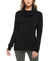 Woolen Bloom Womens Cowl Neck Sweater Lightweight Loose Pullover Tops Long Sleeve Roll Neck Ribbe... | Amazon (US)