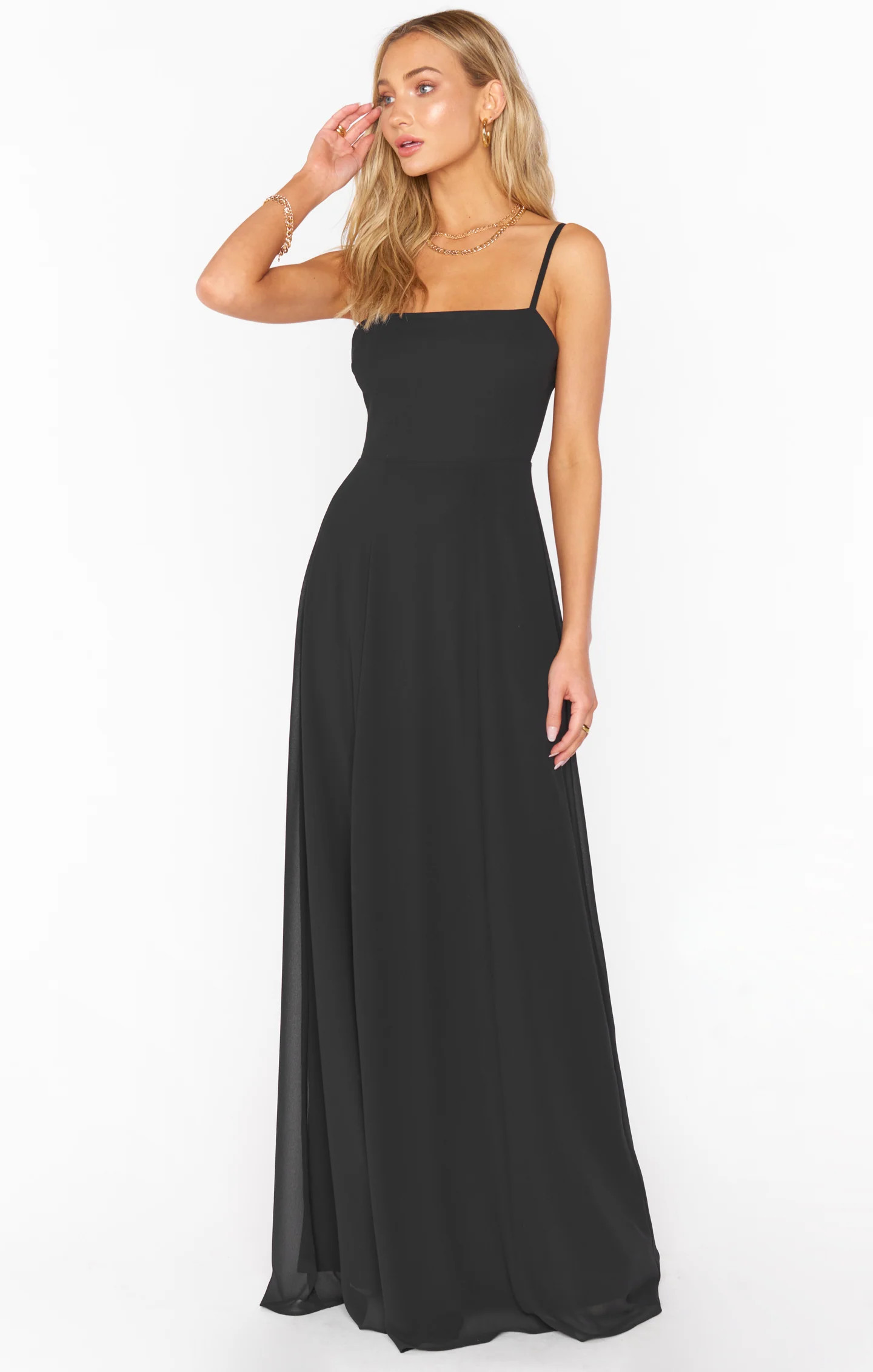Lauren Tie Maxi Dress ~ Black Chiffon | Show Me Your Mumu