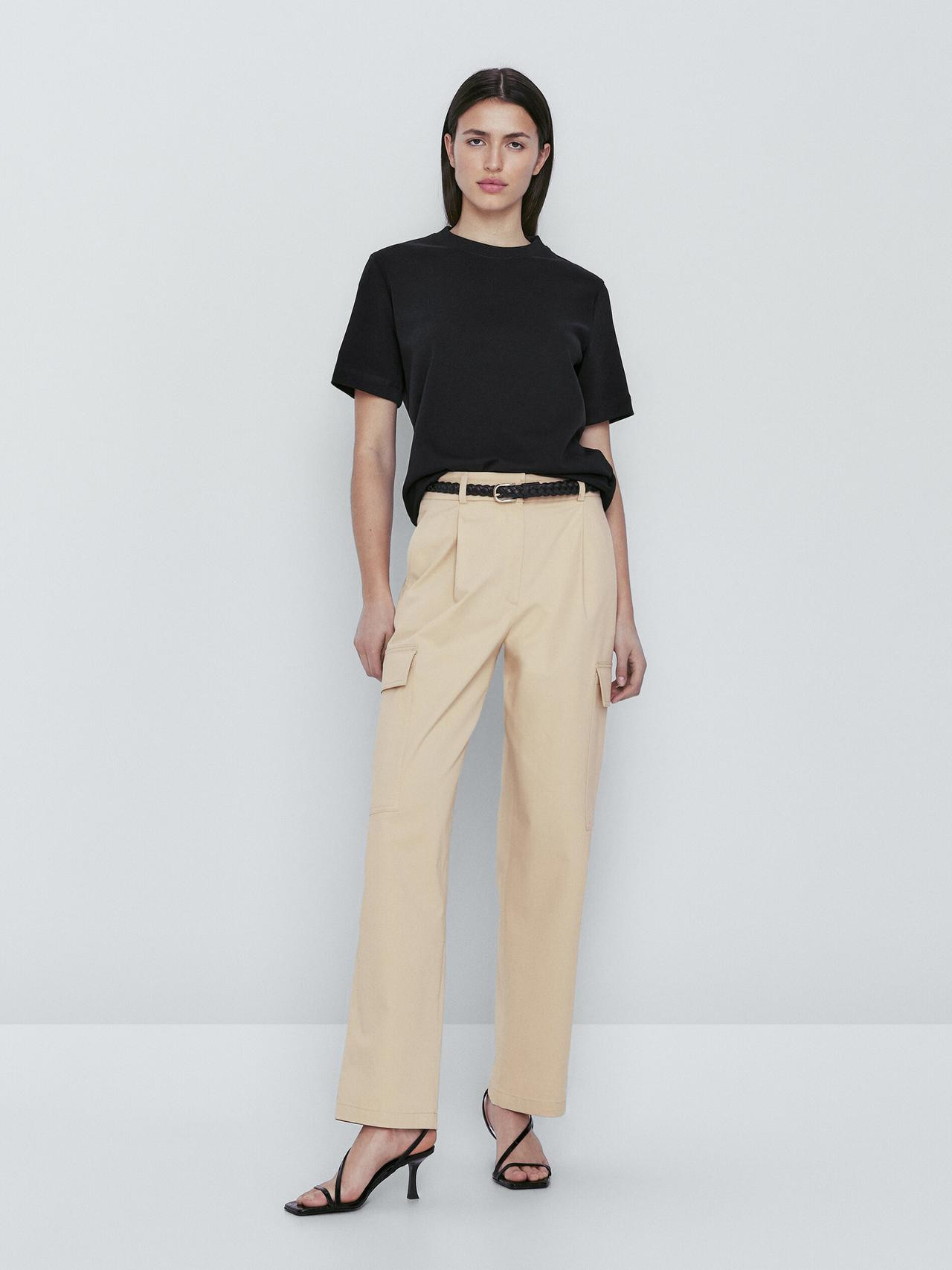 Maxi cargo trousers with pockets | Massimo Dutti US
