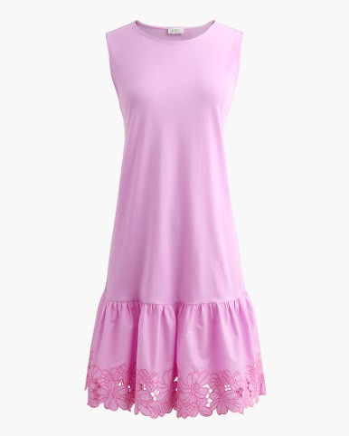 Pink eyelet hem dress 

#LTKSeasonal #LTKSaleAlert