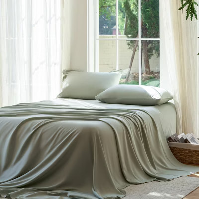 DOZ Bamboo Viscose Sheet Set, Organically Grown Bamboo, Buttery Soft, Cooling, High GSM, Deep Pockets Sage King | Target