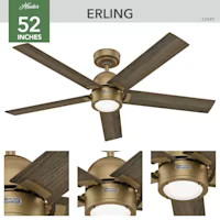 Erling ENERGY STAR with LED Light 52 inch Ceiling Fan | Hunter Fan Company