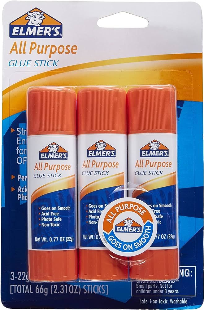 Elmer's All Purpose Glue Sticks, Washable, 22 Grams, 3 Count | Amazon (US)