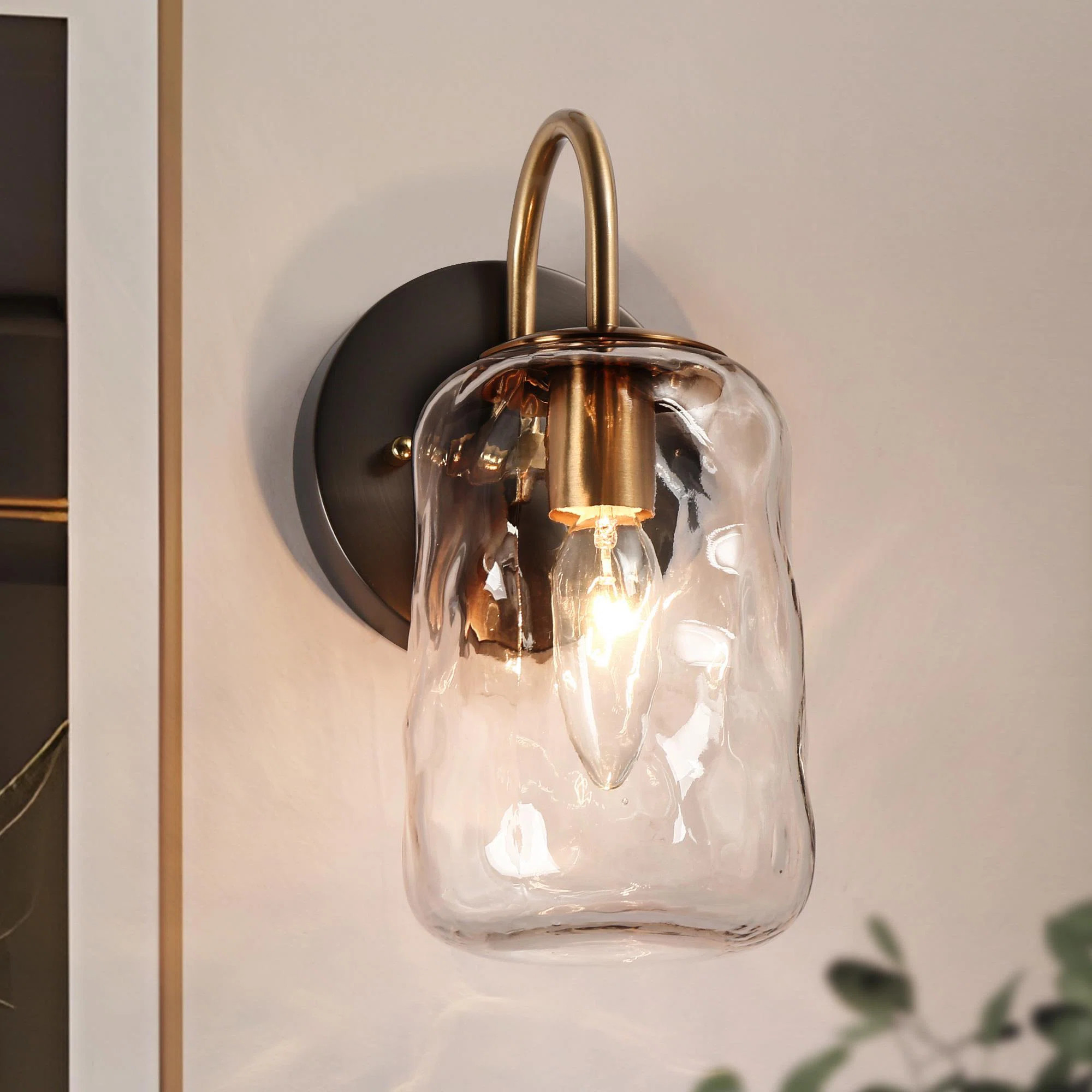 Bergeson Iron Armed Sconce with Gunmetal Brushed Backplate (Not Solid Black) | Wayfair North America