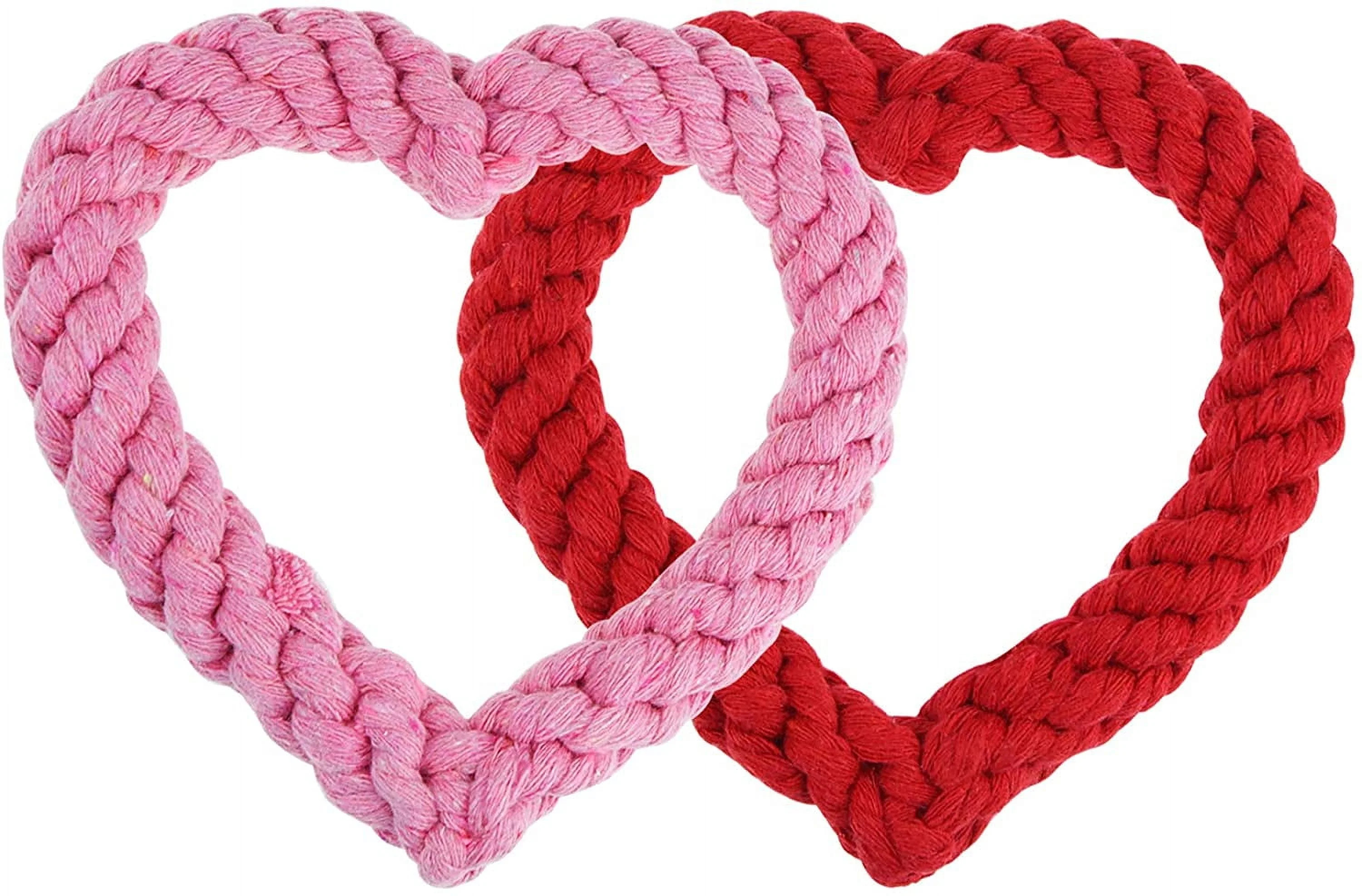 2 Pieces Heart Shaped Rope Dog Chew Toys Pet Toys for Valentine's Day Dog Supplies | Walmart (US)