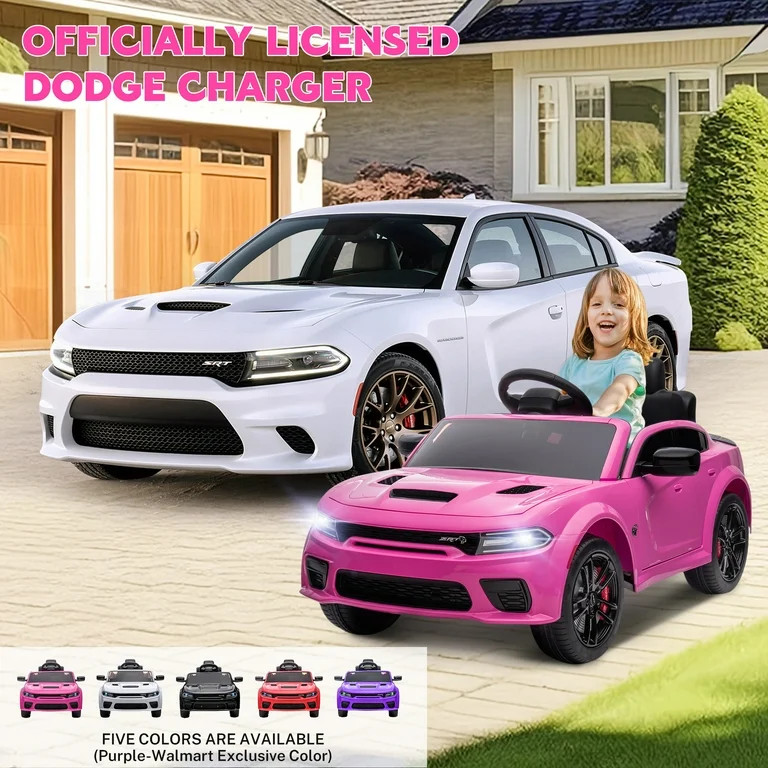 Dodge Electric Ride on Cars for Kids, 12V Licensed Dodge Charger SRT Powered Ride On Toys Cars wi... | Walmart (US)