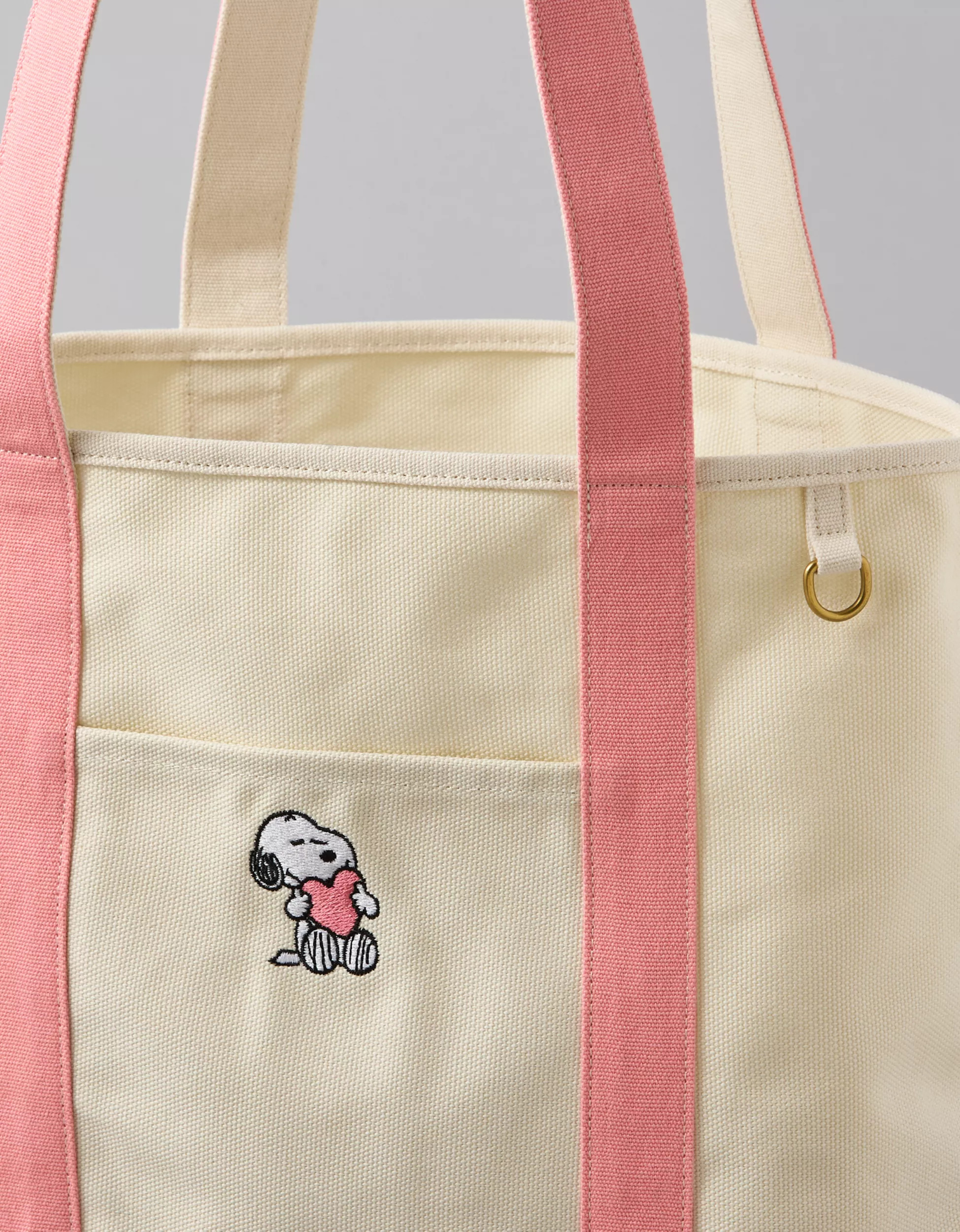 AE Snoopy Valentine's Day Canvas Tote Bag | American Eagle Outfitters (US & CA)