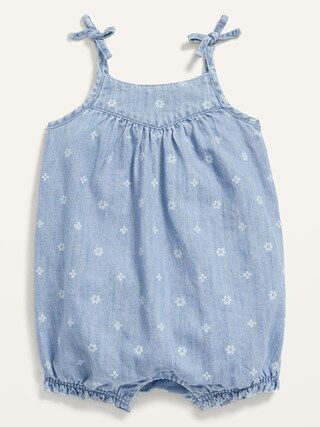 Tie-Shoulder Chambray Bubble One-Piece for Baby | Old Navy (US)