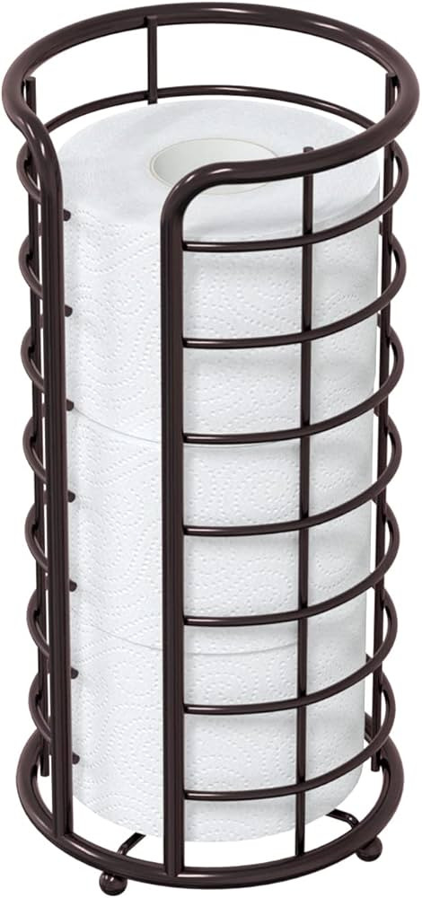 Bathroom Toilet Paper Holder, Toilet Paper Storage Stand Bronze Bathroom Accessories Storage 3 Sp... | Amazon (US)